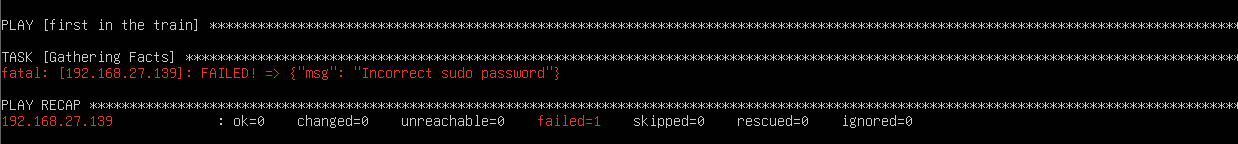1 خطا Ansible